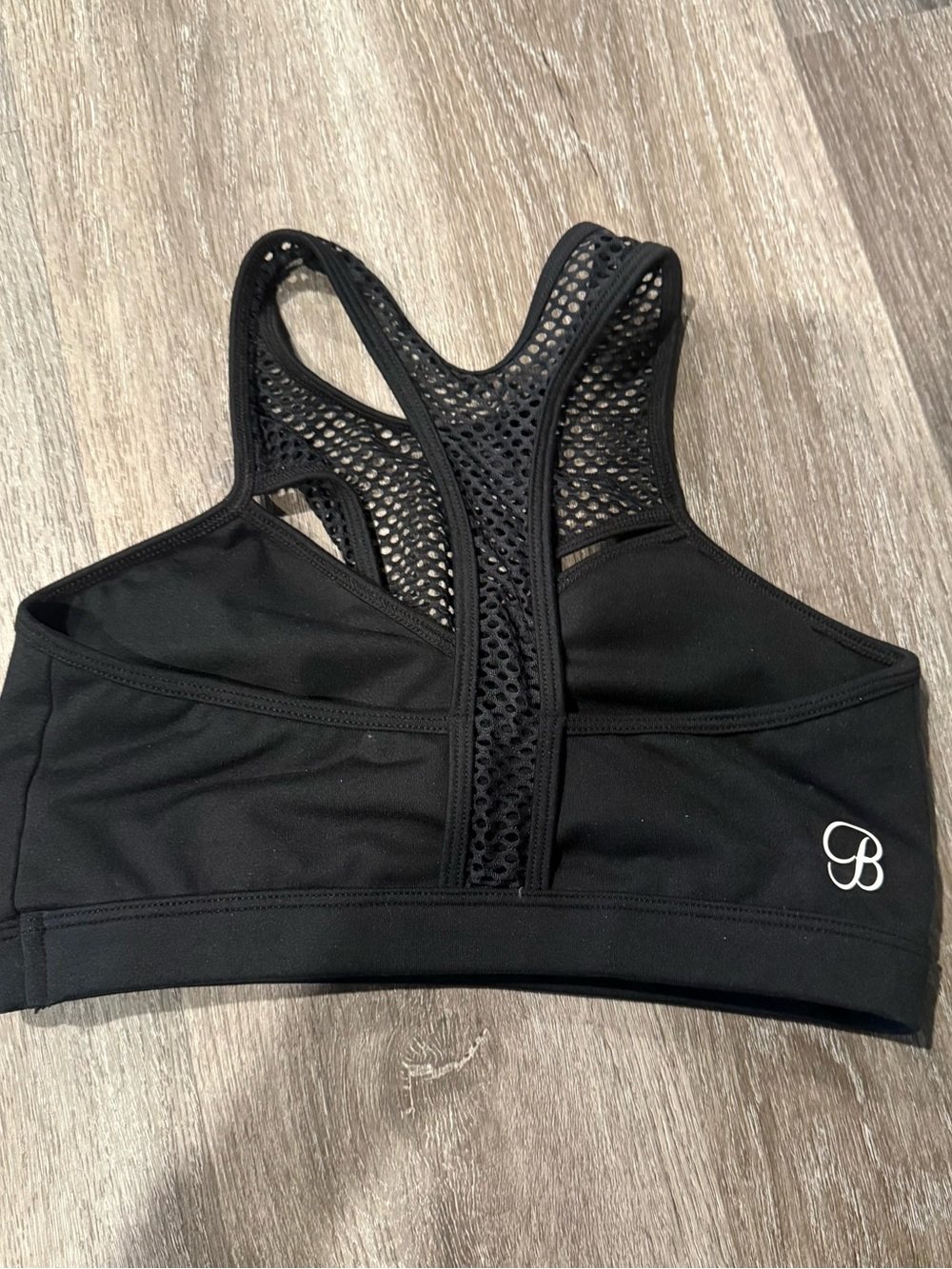 Bombshell Sportswear Black Racerback Mesh Sports Bra
